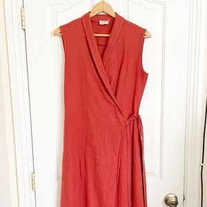 Linen Handmade Studio serena sleeveless wrap dress